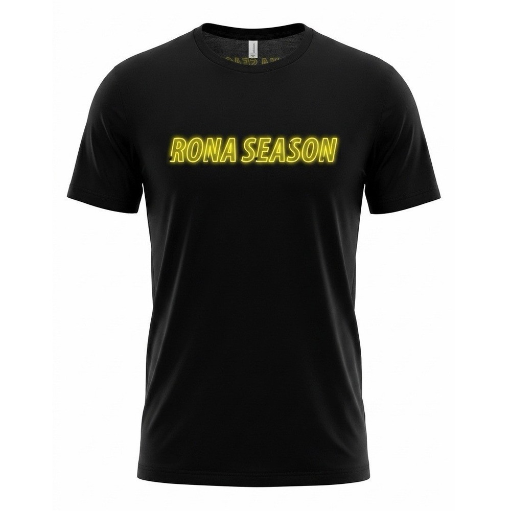 Alstyle Mens Black Rona Season Neon Parrot Graphic T-Shirt Large Full Send